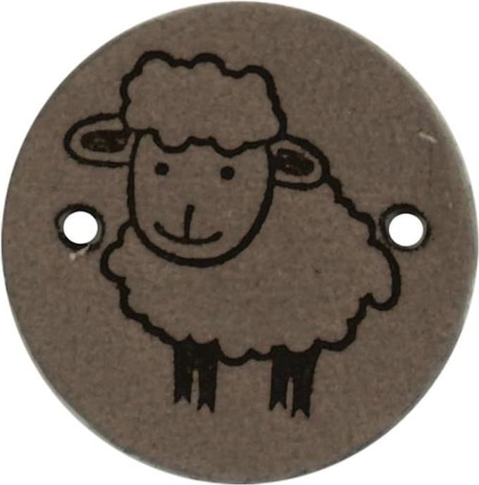 Durable Leren Label met Schaapopdruk – 2 cm – Set van 2 Stuks