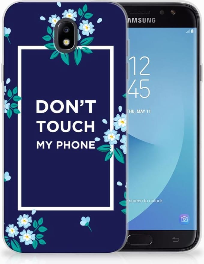 Samsung Galaxy J7 2017 | J7 Pro Silicone-hoesje Flowers Blue DTMP