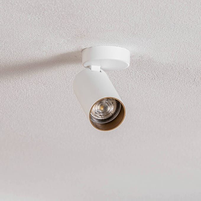 Nowodvorski Lighting Plafondspot Mono I wit, binnenkant goud, 1-lamp