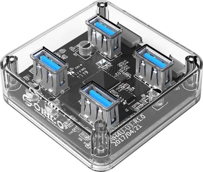 Orico USB 3.0 Hub 4x USB 3.0 poorten - Transparant