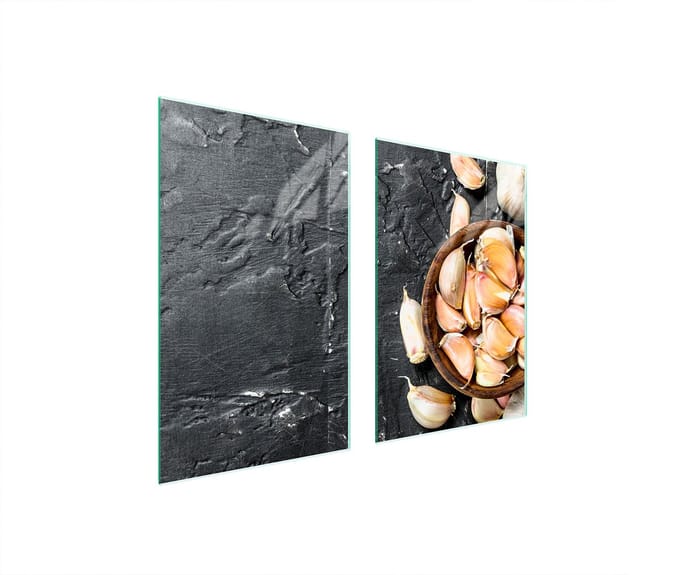 TMK ArtDeko - Snijplank - Glas - 65x52 cm - Czosnek