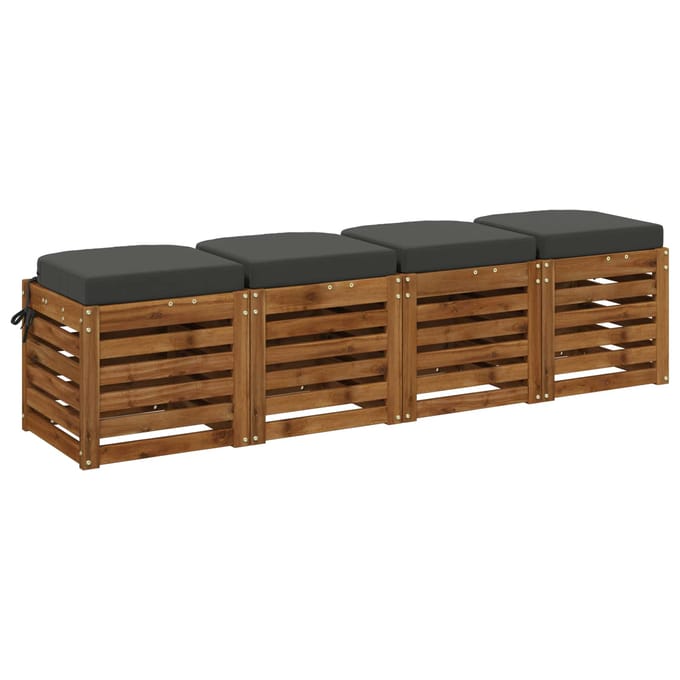 vidaXL - 4-delige - zitkussens - SOEST - 4 - pcs - 100% - Polyester - Antraciet