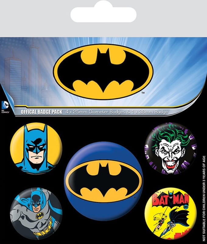 DC Comics BATMAN - Badge Buttons - Gift Pack