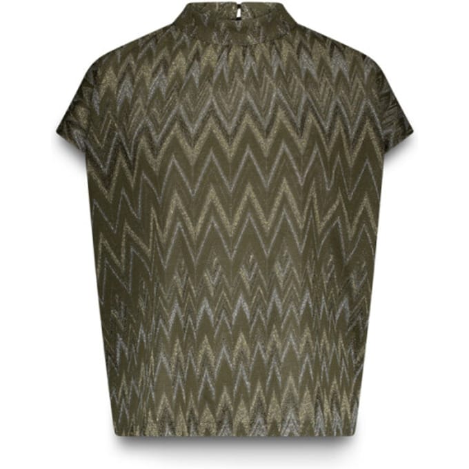 Summum Top Zig Zag Lurex Tops Khaki 3s5177-30718