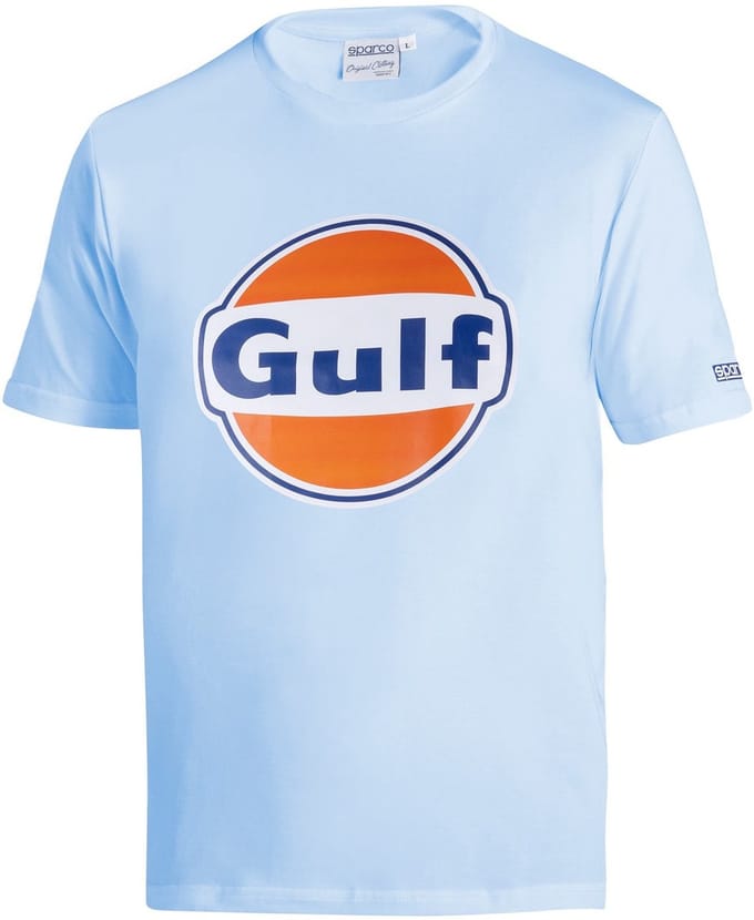 Sparco Gulf Brand T-shirt Heren & Dames - Racing T-shirt - Lichtblauw - Maat S