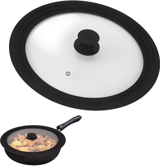 Multifunctionele Pannendeksel voor Pannen van 24/26/28 cm - Hittebestendig en Duurzaam