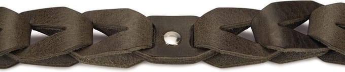 Beeztees Connex - Halsband Hond - Leer - Grijs - 50 cm x 30 mm