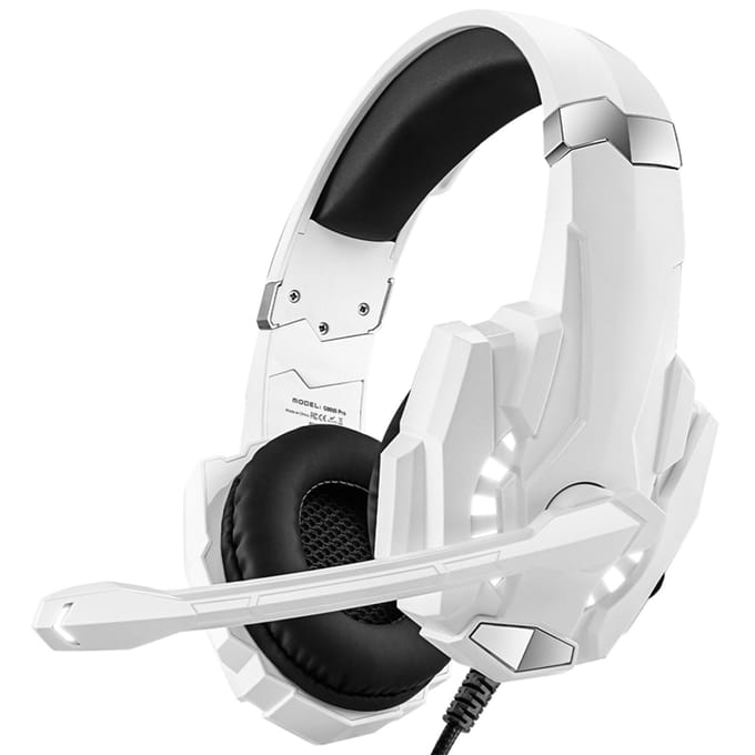 3,5 mm Gaming-hoofdtelefoon, Over-ear gamingheadset, Oordopjes met microfoon met ruisonderdrukking, LED-licht,