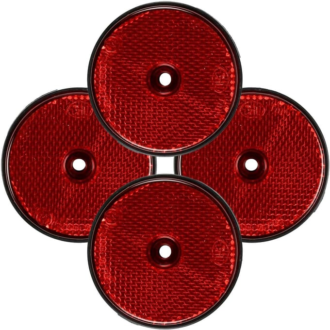 Benson Reflector - 4x - rood - schroefbevestiging - 60 mm - rond