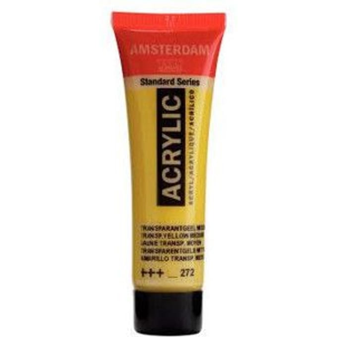 Verf - Acryl - 272 - Transparant geel middel - Amsterdam - 20ml