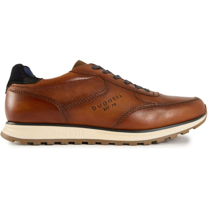 Sneakers van leer met labeldetail model 'Cirino'