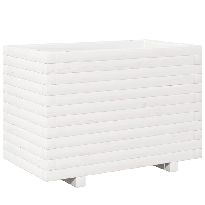 vidaXL - Plantenbak - 70x40x49,5 - cm - massief - grenenhout - wit