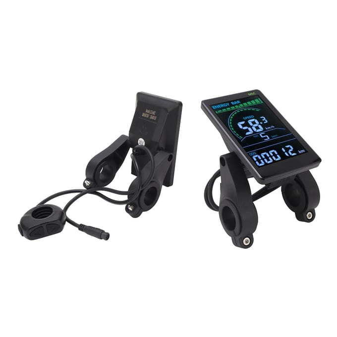 M6C Elektrische Fiets LCD Display Meter ABS Elektrische Fiets Scherm Bedieningspaneel met 6-pins Waterdichte Kabel black