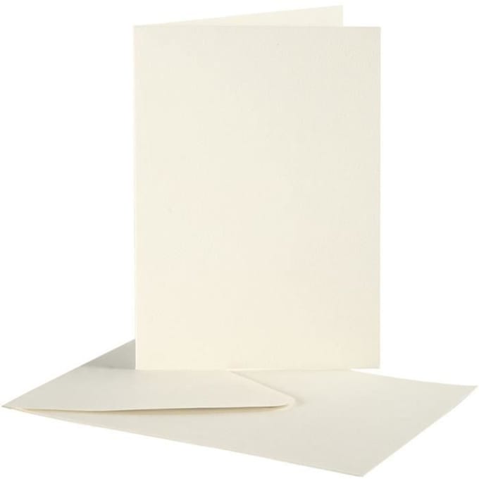 Kaarten & Enveloppen, afmeting kaart 10,5x15 cm, afmeting envelop 11,5x16,5 cm, off-white, 10sets