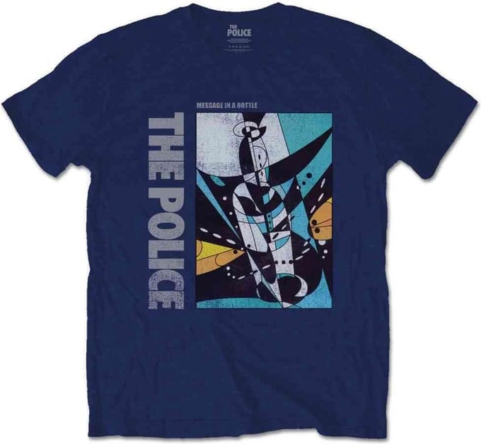 The Police Heren Tshirt -M- Message In A Bottle Blauw