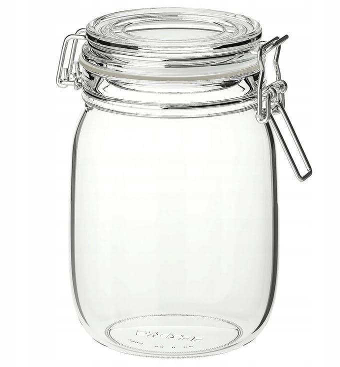 Merkloos Glazen Pot met Deksel - 1 Liter