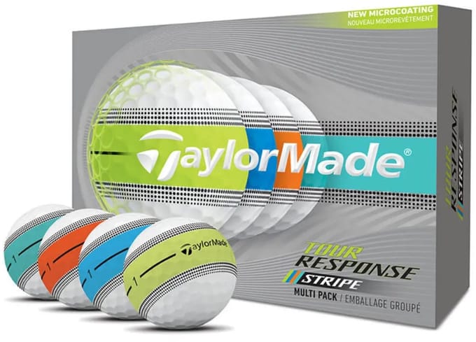 TaylorMade Tour Response Stripe Multi Golfballen 2026 - Wit - 12 Stuks