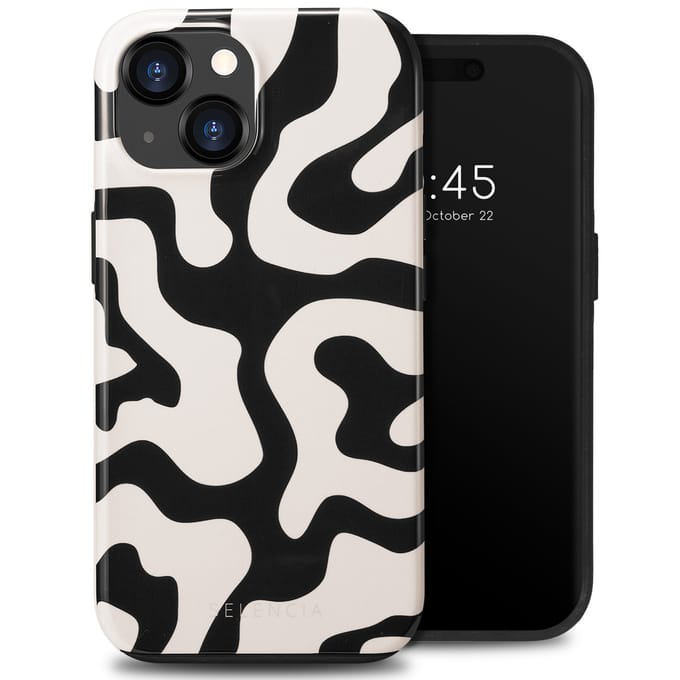 Selencia Hoesje - Geschikt voor Apple iPhone 15 - Backcover - Art Wave Black