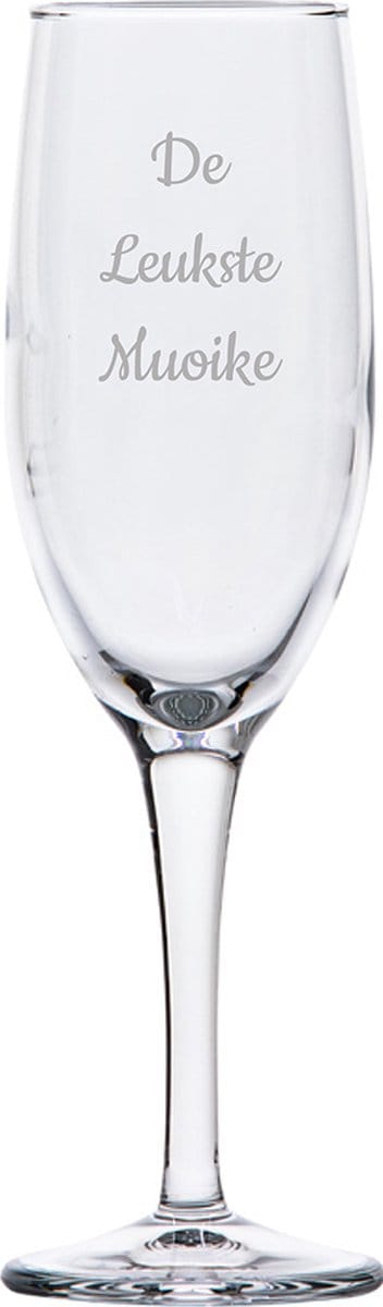 Gegraveerde Champagneglas 16,5cl De Leukste Muoike