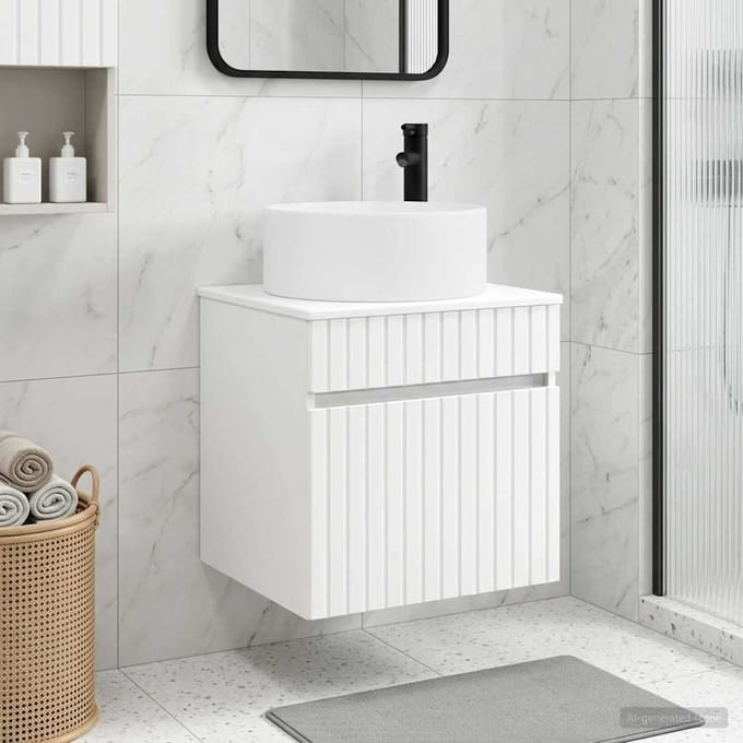 vidaXL - Wandgemonteerde - wastafelmeubel - Wit - 49 - x - 44,5 - x - 65,5 - cm