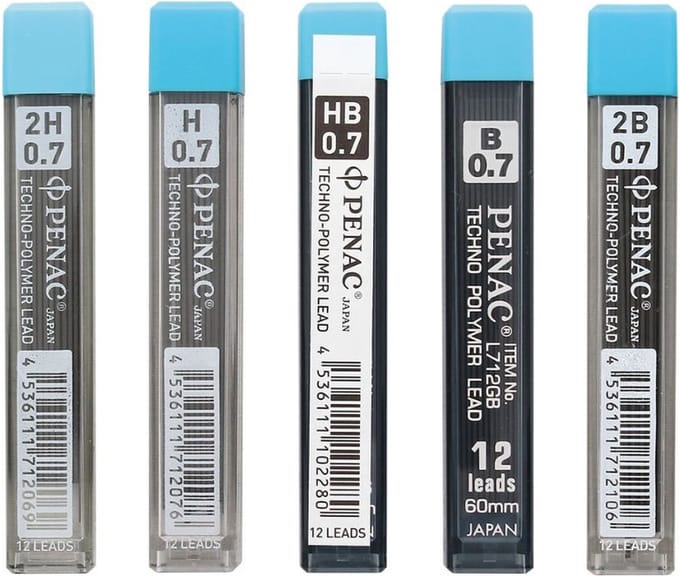 Penac Hi-Tec Polymer - Leads vulpotlood vulling - 0.7mm - Navullingen - HB - B - 2B - H - 2H