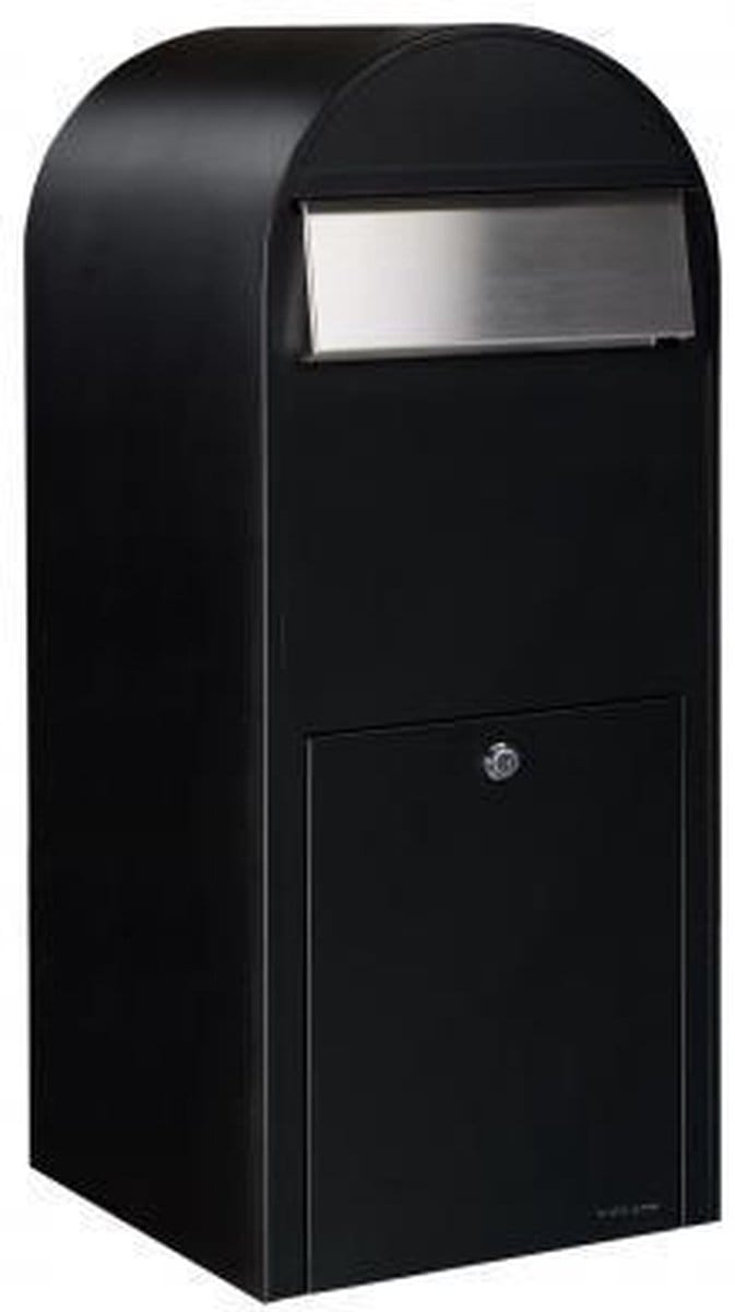 Brievenbus Bobi Jumbo Zwart Structuur / RVS Klep