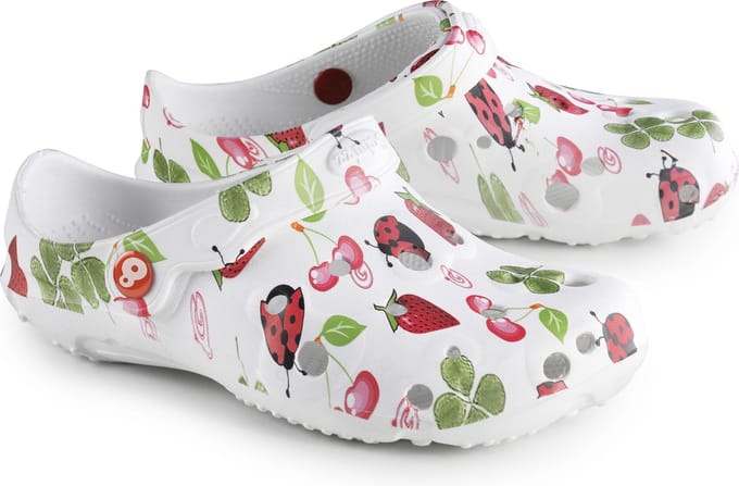 Schu'zz Schuzz Damen Clog Badeschuhe Globule Femme imprimé Fraise / Multicolor-39