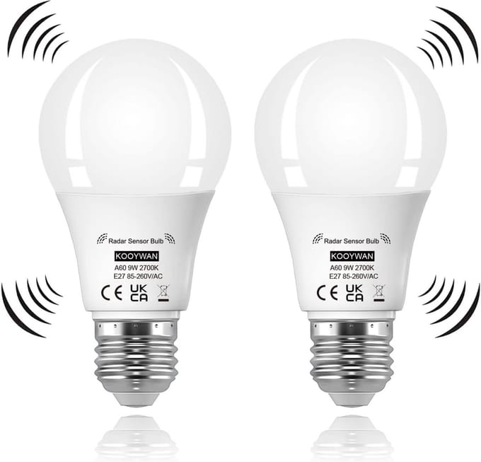 2-Pack LED Lampen met Bewegingssensor en Schemersensor - 9W E27 Warm Wit Licht