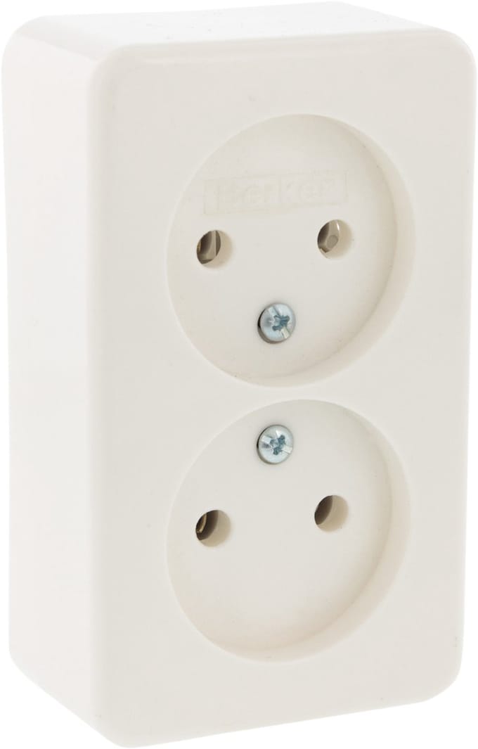 BERKER Opbouw wandcontactdoos (wcd) 2-voudig polarwit
