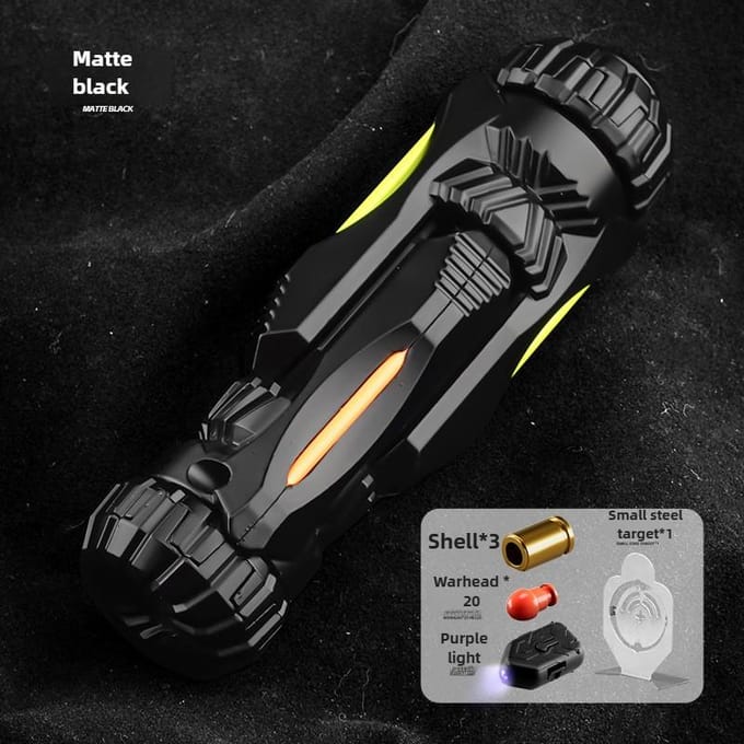 One Touch Vuuruitwerper Legering Mini Speelgoedpistool met Doelwit 20 Plastic Kogels Fidget Spinner Stressverlichtend Speelgoed Jongens Cadeaus mat zwarte kleur