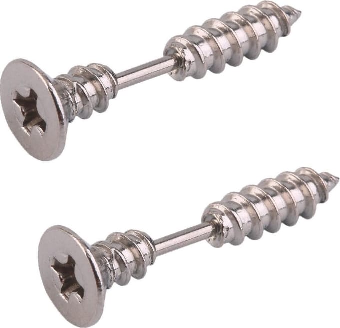 Fako Bijoux® - Oorbellen - Schroef - Schroeven - Staal