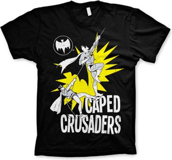 DC Comics Batman Heren Tshirt -S- Caped Crusaders Zwart