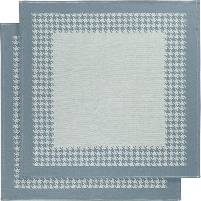 De Witte Lietaer Theedoek Pied de Poule, Oxyde - 2 stuks - 65 x 65 cm - Katoen