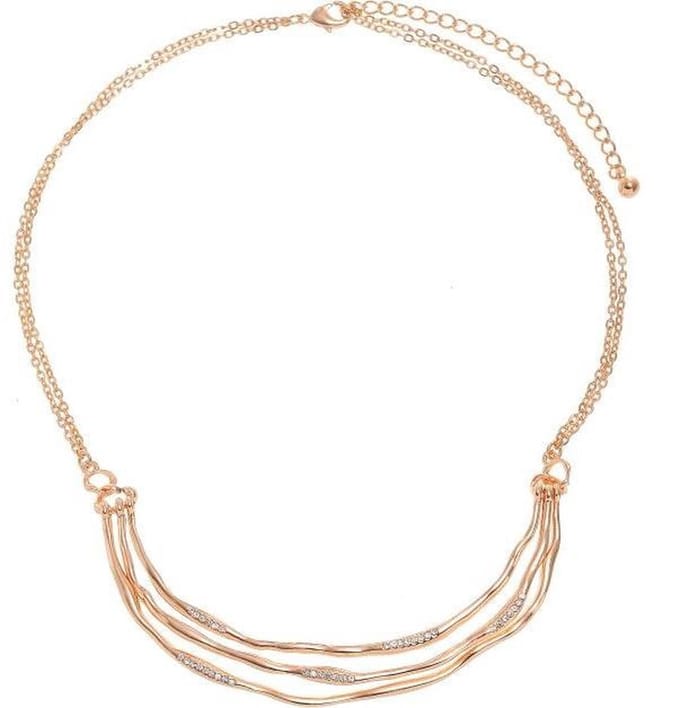 Behave - Statement ketting dames - Dynamisch design - Goudkleur - 40,5 cm