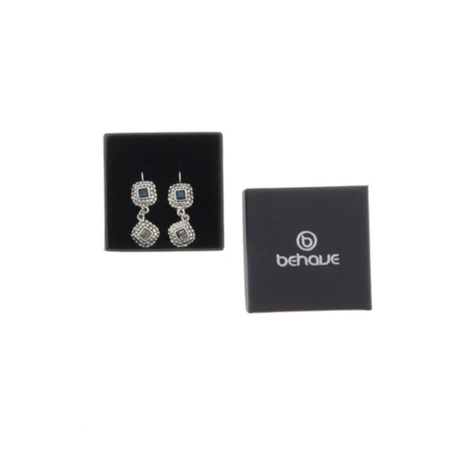 Behave - Oorbellen - Druppel oorhangers dames - Paars accent - 4 cm
