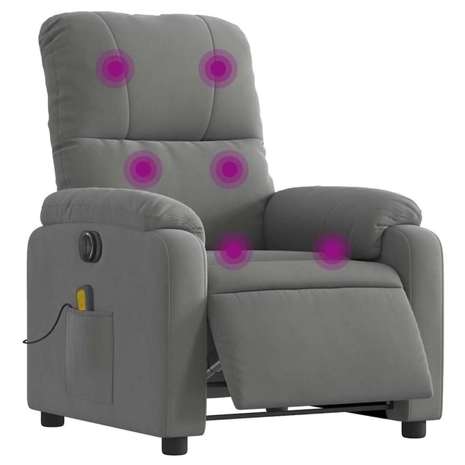 vidaXL - Massagestoel - elektrisch - verstelbaar - microvezelstof - donkergrijs