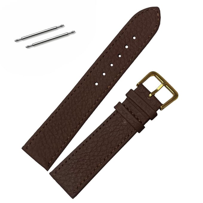 Fako® - Horlogebandje - Echt Leer - Ultra Thin - 20mm - Bruin