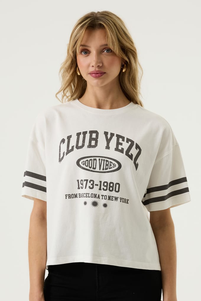 Yezz t-shirt gebroken wit
