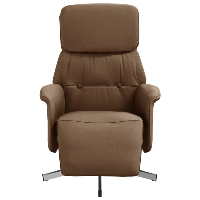 vidaXL - Fauteuil - verstelbaar - met - voetensteun - stof - bruin