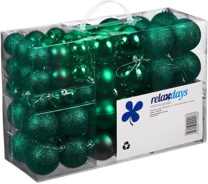 Kerstballen - set van 100 - plastic - donkergroen