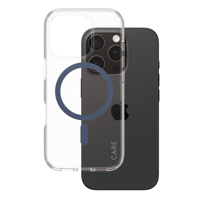 CARE by PanzerGlass Flagship Case - Transparant Urban Combat w. - Blauw MagSafe iPhone 16 Pro