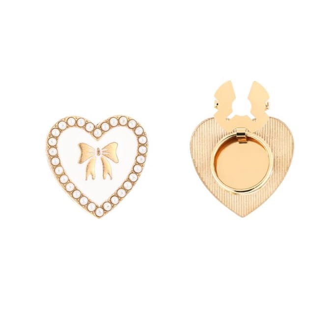 Bijoutheek Button Cover - Knoop Clip Hart Strikje White