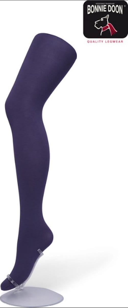 Bonnie Doon - Dames - Basic Opaque Tights - Zwartberry - maat 44/46;XXL
