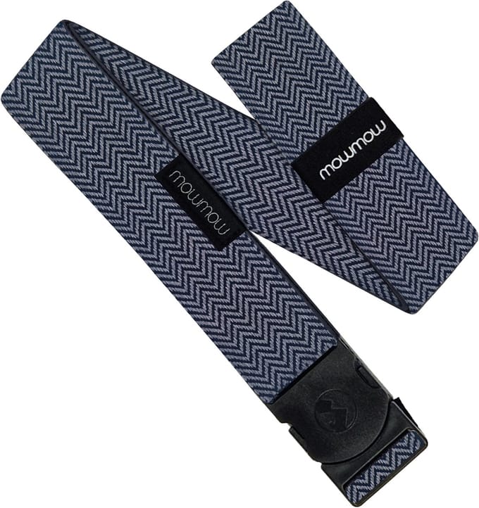 MowMow Elastische riem - Stretch - 105 cm - Heren - Dames - Lichtgrijs - zwart
