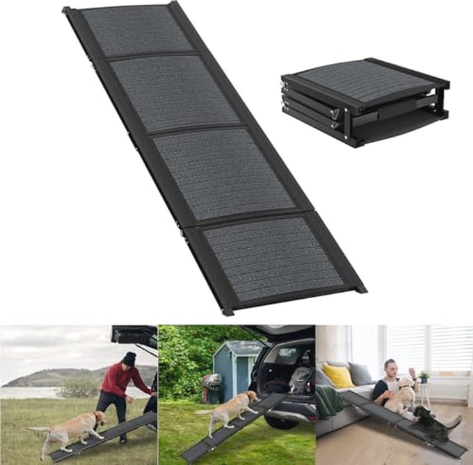 Inklapbare hondenhelling voor grote honden, 157 cm, antislip en draagbaar