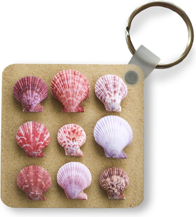 Sleutelhanger - Uitdeelcadeautjes - Schelpen - Roze - Strand - Plastic