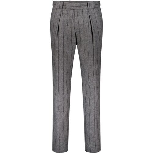 Gardeur Broek Livio Wool Blend Flanel Bold Stripe Comfort Stretch Grijs / male