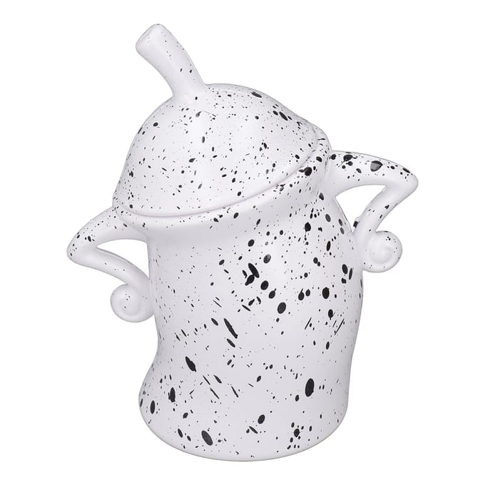 Biscuit Jar Attitude Koekjesdoos met Deksel Leuke ABS Ruime Opbergruimte Voedselcontainer voor L wit