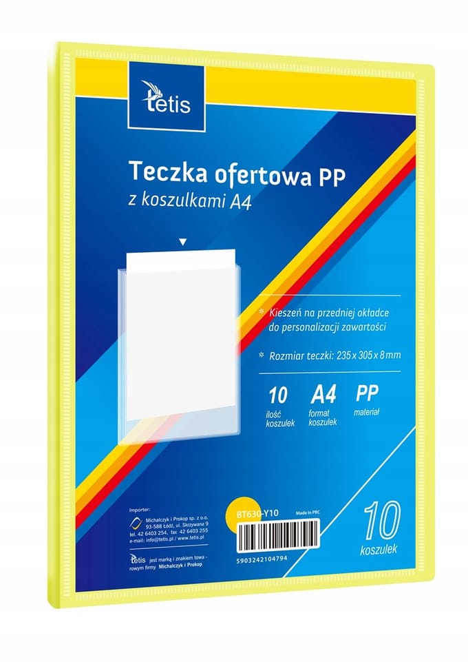 TETIS Ofertówka A4 PP met 10 Insteekhoezen - Geel