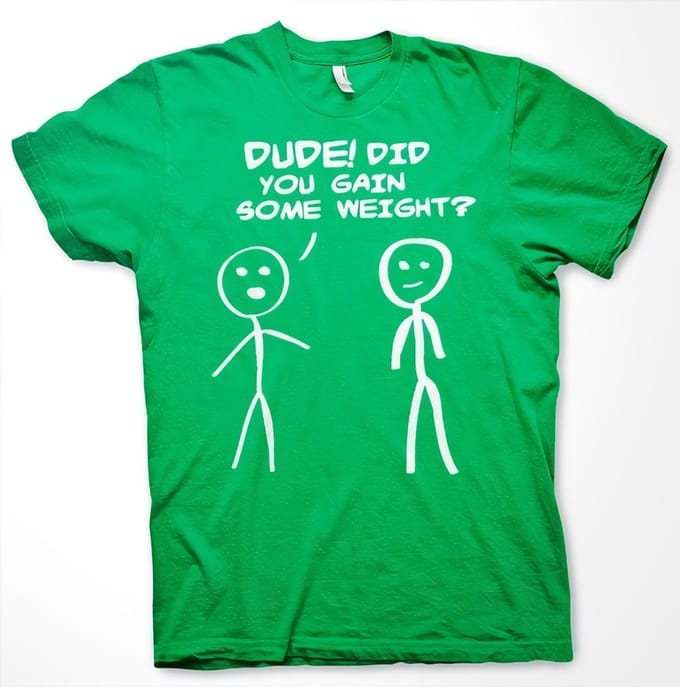 Hybris Hé, man! Ben je wat aangekomen? T-shirt groen